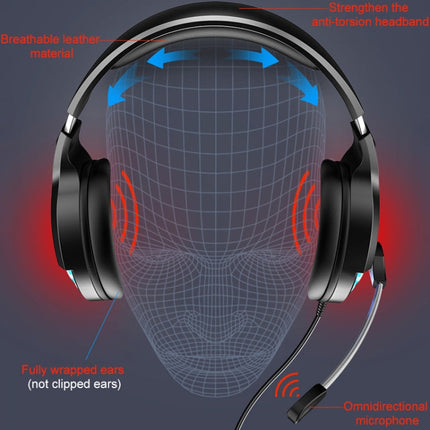 YINDIAO Q2 Head-mounted Wired Gaming Headset with Microphone, Version: Single USB Sound Card, Q2 Single USB Sound Card(White)