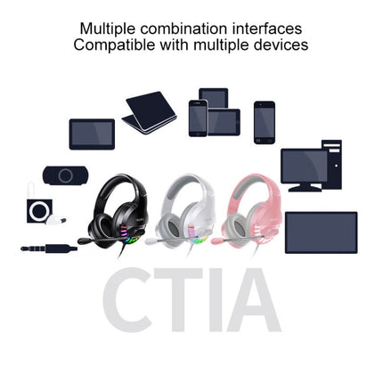 YINDIAO Q2 Head-mounted Wired Gaming Headset with Microphone, Version: Single USB Sound Card, Q2 Single USB Sound Card(White)