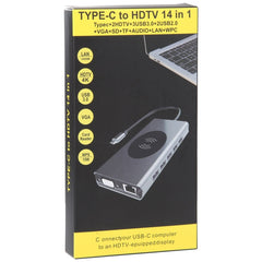 14 in 1 Type-C Docking Station with Wireless Charging(1000M Network Port), 14 in 1