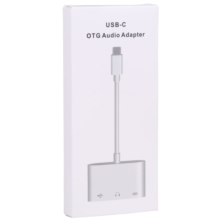 3 in 1 USB-C / Type-C Male to Type-C + USB + 3.5mm Female OTG Adapter, 3 in 1 OTG Adapter