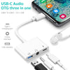 3 in 1 USB-C / Type-C Male to Type-C + USB + 3.5mm Female OTG Adapter, 3 in 1 OTG Adapter