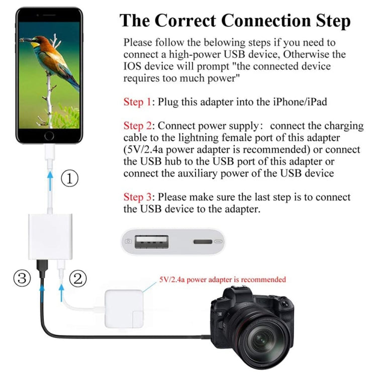 2 in 1 8 Pin Male to 8 Pin / USB3.0 Female Camera Adapter, 2 in 1 8 Pin to USB Adapter