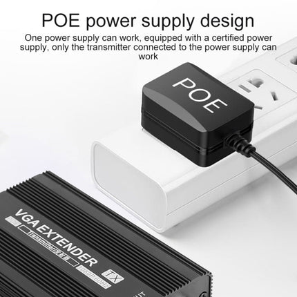 Measy VGA1815 VGA Extender Transmitter and Receiver Converter, POE Single Power Supply, Transmission Distance: 150m, VGA1815