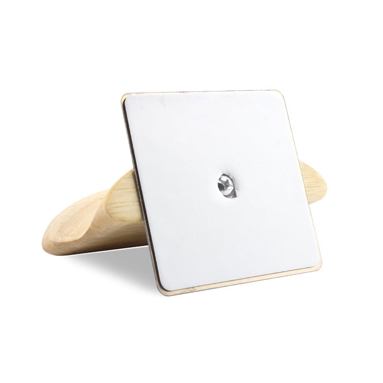 Square Stainless Steel Patch + Solid Wood Wall-mounted Headset Holder, PC2920A, PC2920B