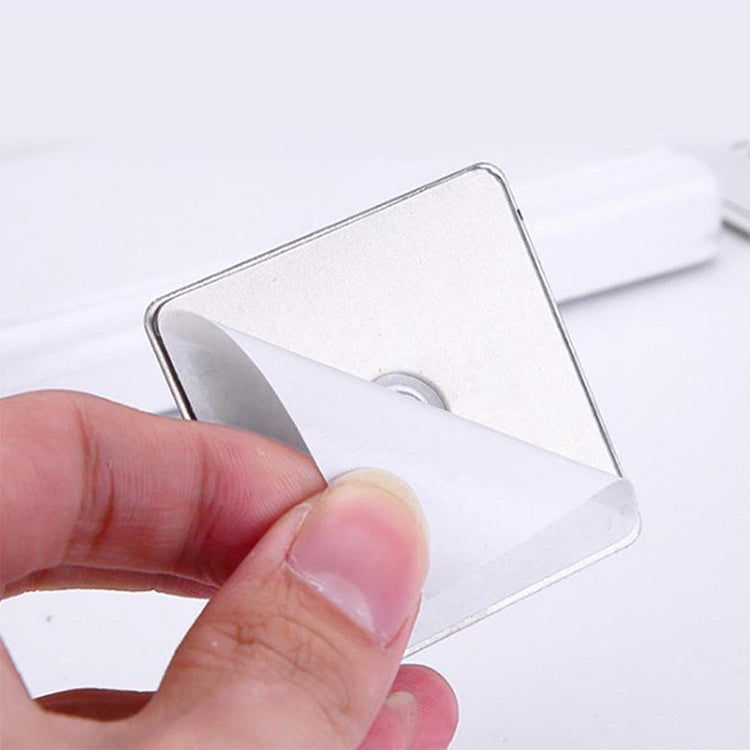 Square Stainless Steel Patch + Solid Wood Wall-mounted Headset Holder, PC2920A, PC2920B