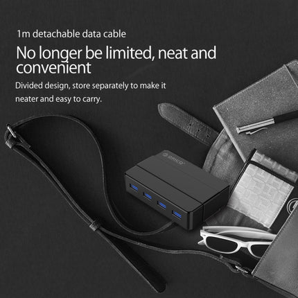 ORICO H4928-U3 ABS High Speed 4 Ports USB 3.0 HUB with 12V Power Adapter for Smartphones / Tablets