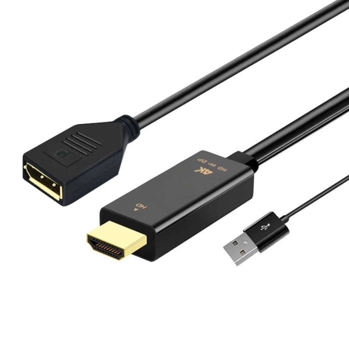 H146 HDMI Male + USB 2.0 Male to DisplayPort Female Adapter Cable, Length：25cm, H146