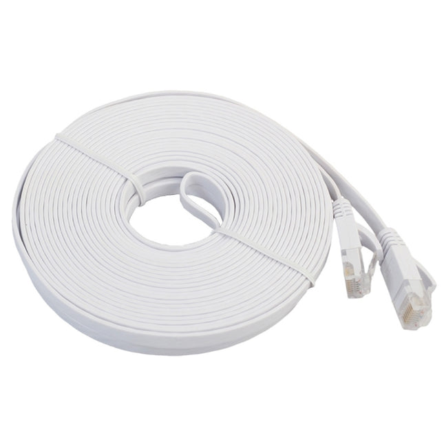 15m CAT6 Ultra-thin Flat Ethernet Network LAN Cable, Patch Lead RJ45