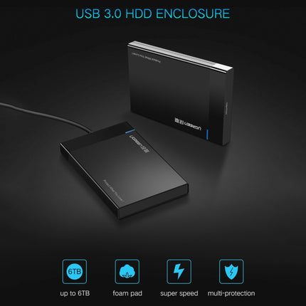 UGREEN US221 HDD Enclosure 2.5 inch SATA to USB 3.0 SSD Adapter Hard Disk Drive Box External HDD Case, Support UASP Protocol, US221 Removable Cable