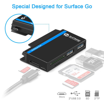 ROCKETEK RT-SGO737 2 USB 3.0 + Micro USB Interface Hub for Microsoft Surface Go, with 2 TF Card & SD Card Slots, RT-SGO737