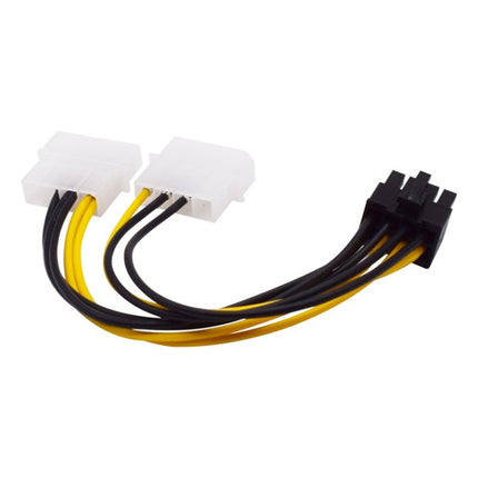 18cm Y Shape 8 Pin PCI Express to Dual 4 Pin Molex Graphics Card Power Cable, 8 Pin Female to Dual 4 Pin Male