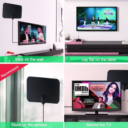 AN-1001 5dBi/25dBi Indoor  HDTV Antenna with Dual-side Sticker, VHF170-230/UHF470-862MHz, AN-1001