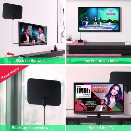 AN-1002 5dBi/25dBi Indoor HDTV Antenna with Sucker, VHF170-230/UHF470-862MHz, AN-1002