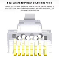 10pcs Cat6e Unshielded Pass Through RJ45 Connector Modular Plug, Cat6e Unshielded Pass