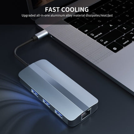BYL-2209 6 in 1 USB-C / Type-C to USB Multifunctional Docking Station HUB Adapter, BYL-2209