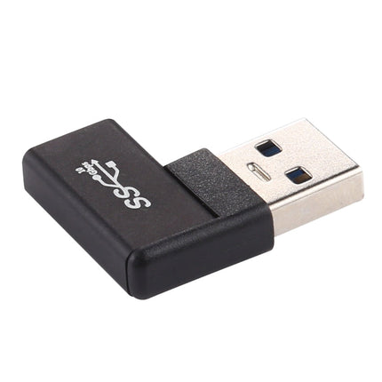 Type-C / USB-C Female to USB 3.0 Male 90 Degree Elbow Head Aluminium Alloy Adapter, Type-C Female to USB 3.0 Male