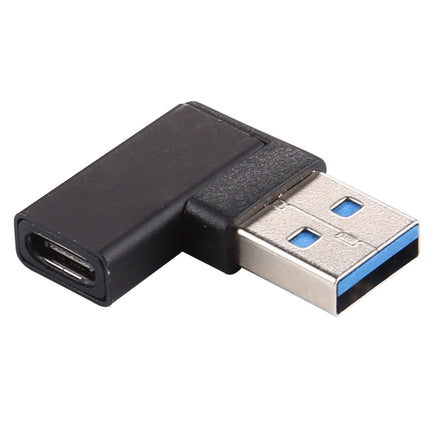 Type-C / USB-C Female to USB 3.0 Male 90 Degree Elbow Head Aluminium Alloy Adapter, Type-C Female to USB 3.0 Male