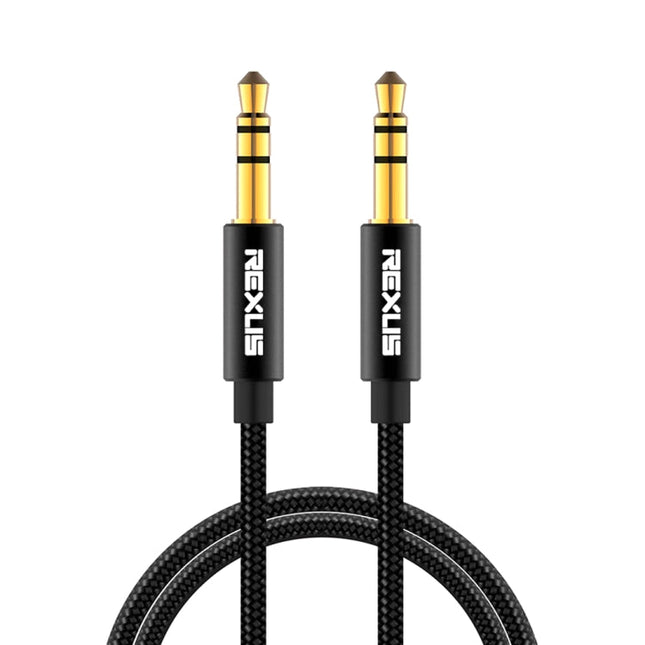 REXLIS 3629 3.5mm Male to Male Car Stereo Gold-plated Jack AUX Audio Cable for 3.5mm AUX Standard Digital Devices, Length: 1m, Length: 1m