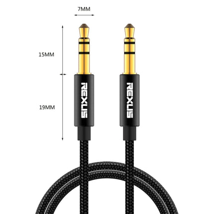 REXLIS 3629 3.5mm Male to Male Car Stereo Gold-plated Jack AUX Audio Cable for 3.5mm AUX Standard Digital Devices, Length: 1m, Length: 1m