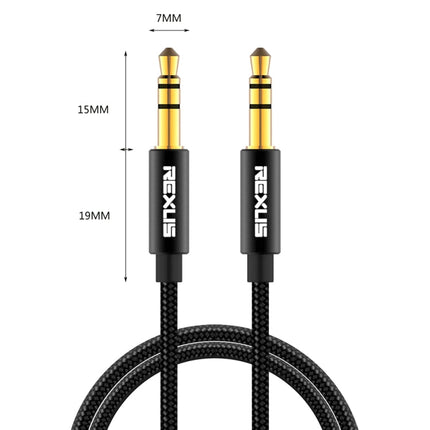 REXLIS 3629 3.5mm Male to Male Car Stereo Gold-plated Jack AUX Audio Cable for 3.5mm AUX Standard Digital Devices, Length: 1.8m, Length: 1.8m