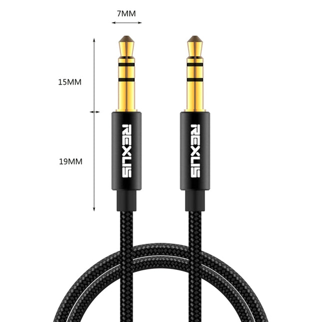 REXLIS 3629 3.5mm Male to Male Car Stereo Gold-plated Jack AUX Audio Cable for 3.5mm AUX Standard Digital Devices, Length: 1.8m, Length: 1.8m