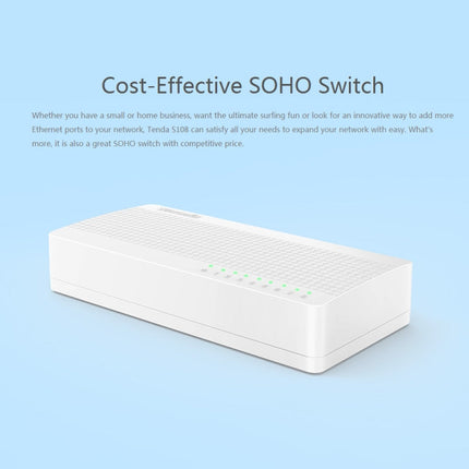 Tenda S108 8 Ports 10 / 100Mbps Fast Ethernet Network Switch LAN HUB, Tenda SG108 8 Ports White