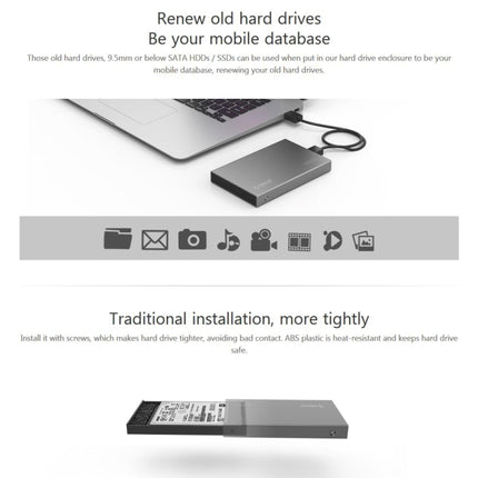 ORICO 2518S3 USB3.0 External Hard Disk Box Storage Case for 7mm & 9.5mm 2.5 inch SATA HDD / SSD