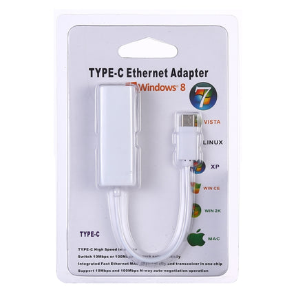 KY-RTL8152B USB-C / Type-C 10 / 100 Mbps Ethernet Adapter Network Card, USB Type-C 100Mbps
