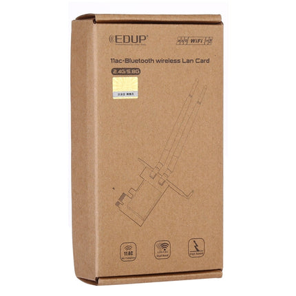EDUP EP-9620 2 in 1 AC1200Mbps 2.4GHz & 5.8GHz Dual Band PCI-E 2 Antenna WiFi Adapter External Network Card + Bluetooth, EP-9620 1200Mbps (2 in 1)