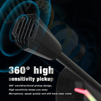 HXSJ TSP202 RGB Lighting Bendable USB Voice Chat Video Conference Microphone
