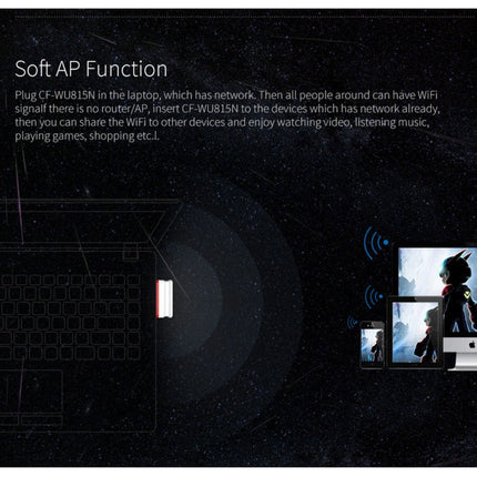 COMFAST CF-WU815N 150Mbps Mini Wireless USB 2.0 Free Driver WiFi Adapter External Network Card