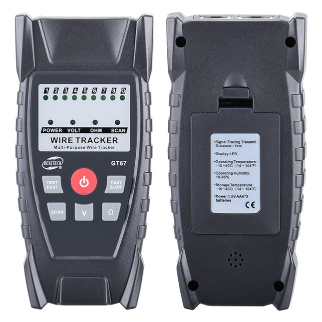 BENETECH GT67 RJ11 / RJ45 Multifunctional Cable Tester Line Finder Net Cable Detector, GT67 Cable Detector