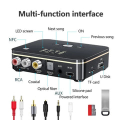 M8 NFC 2 in 1 NFC Optical Coaxial Bluetooth 5.0 Audio Transmitter Receiver with Digital Display, M8