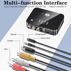 M8 NFC 2 in 1 NFC Optical Coaxial Bluetooth 5.0 Audio Transmitter Receiver with Digital Display, M8