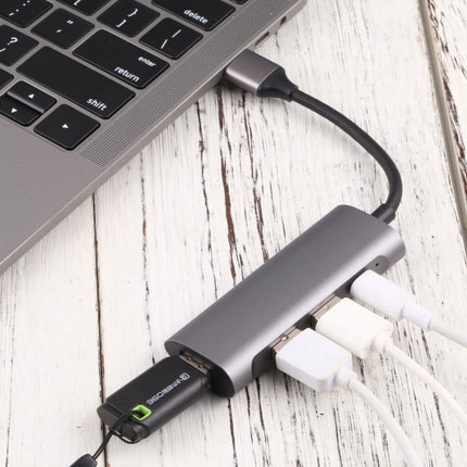 T-811 4 in 1 USB-C / Type-C to 3 USB 3.0 + USB-C / Type-C Ports HUB Docking Station, T-811