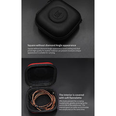 KZ Data Wire Charger Earphone Portable PU Receiving Case, PU Blue, PU Red, PU Black