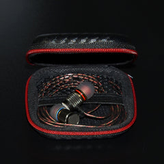 KZ Data Wire Charger Earphone Portable Carbon Fibre Texture Receiving Case, Square