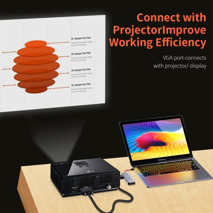 ROCK TR01 10 In 1 Type-C / USB-C to HDMI + VGA Multifunctional Extension HUB Adapter