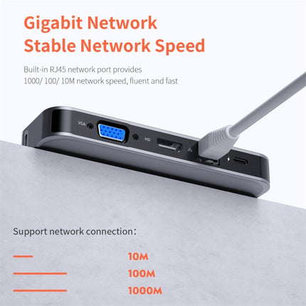 ROCK TR01 10 In 1 Type-C / USB-C to HDMI + VGA Multifunctional Extension HUB Adapter