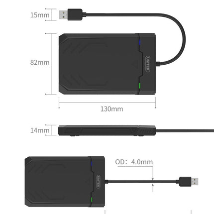 UNITEK SATA 2.5 inch USB 3.0 Interface HDD Enclosure, Length: 30cm, SATA USB 3.0 Interface, Length: 30cm