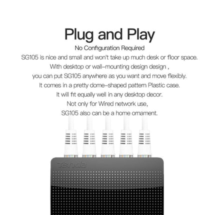 Tenda SG105 Mini 5 Ports 1000Mpbs Fast Gigabit Ethernet Network Switch  LAN HUB