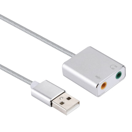Aluminum Alloy Shell External USB Virtual 7.1 Channel Sound Card with 13cm Cable for PC Laptop