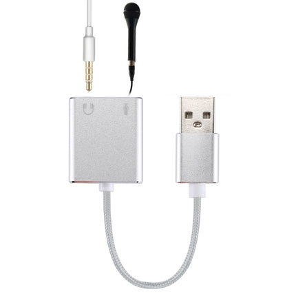 Aluminum Alloy Shell External USB Virtual 7.1 Channel Sound Card with 13cm Cable for PC Laptop