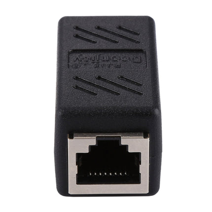 Crystal Network Straight Through Head-line Connector Pair Terminal Female to Double Head RJ45 Interface Extension Device, 2 Ports