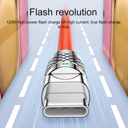Mech Series 6A 120W USB to USB-C / Type-C Metal Plug Silicone Fast Charging Data Cable, Length: 1.2m