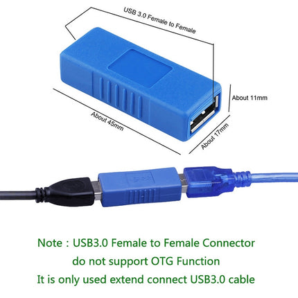 USB 3.0 Type A Female to Type A Female Connector AF Adapter Converter Extender for Laptop