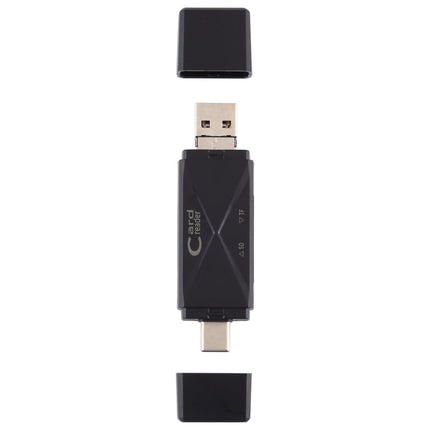 USB-C / Type-C + SD + TF + Micro USB to USB 2.0 Card Reader, USB2.0