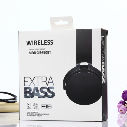 MDR-XB650BT Headband Folding Stereo Wireless Bluetooth Headphone Headset, Support 3.5mm Audio Input & Hands-free Call
