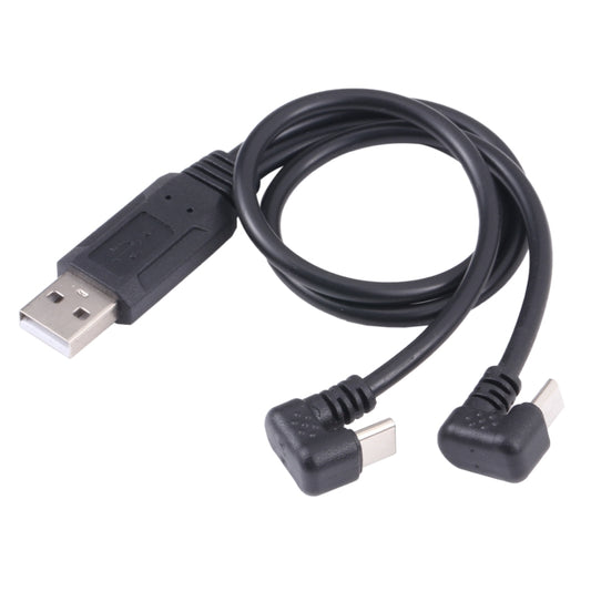 U-shaped USB-C / Type-C Male + Micro USB Male to USB Cable, Type-C + Micro USB to USB