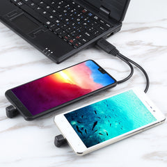 U-shaped USB-C / Type-C Male + Micro USB Male to USB Cable, Type-C + Micro USB to USB